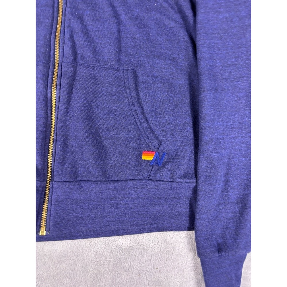 Aviator Nation Full Zip Hoodie Sweatshirt 5 Stripe Womens S Purple Hooded - Picture 3 of 10